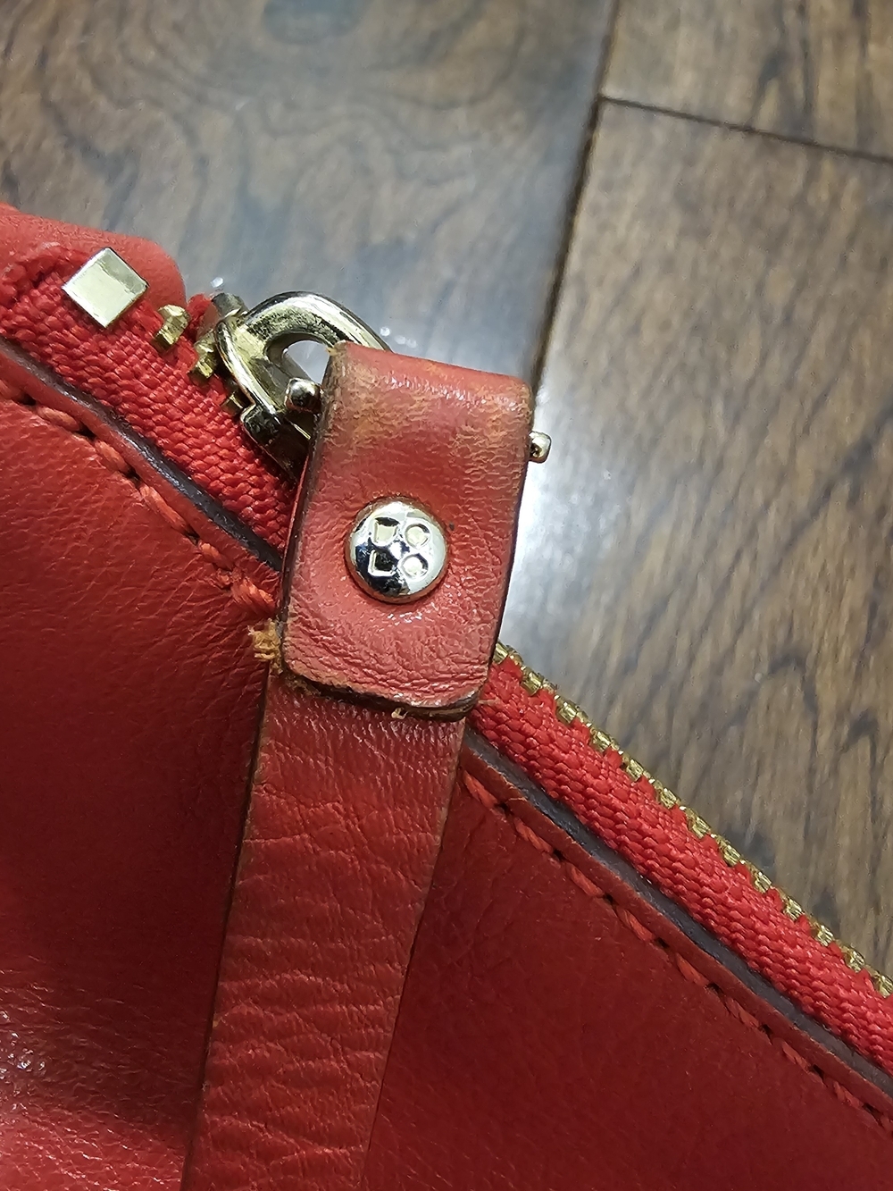 Kate Spade Coral Red Leather Crossbody Bag - Picture 10 of 12